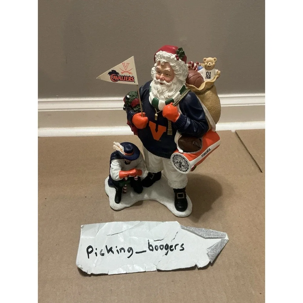 University Of Virginia, The Cavaliers SANTA Figurine Danbury Mint 9